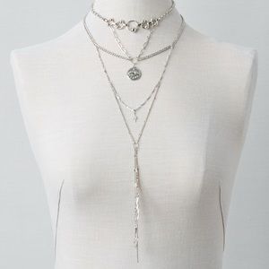 Long Silver Layering Necklace